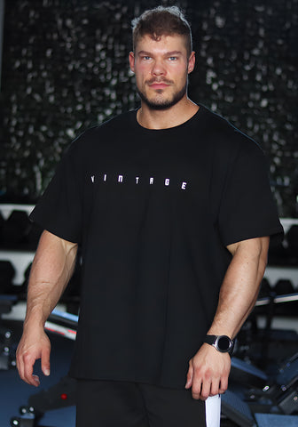 Vintage Oversized Gym Shirt - Black - Vintage Genetics