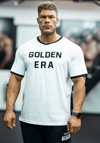 Oversized Golden Era Ringer Shirt - White - Vintage Genetics