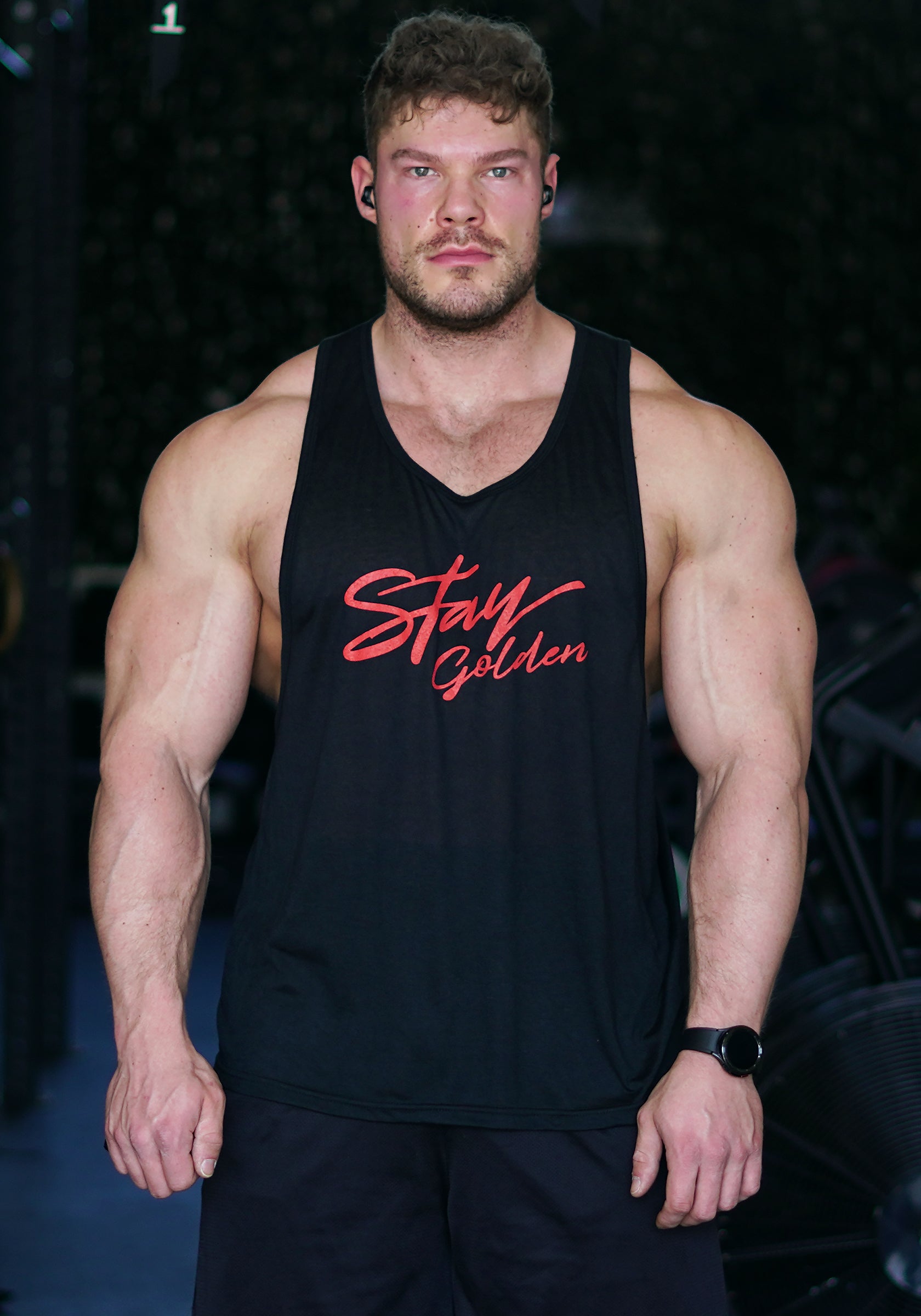 Tank with Dropped Armhole - Black (Stay Golden) - Vintage Genetics