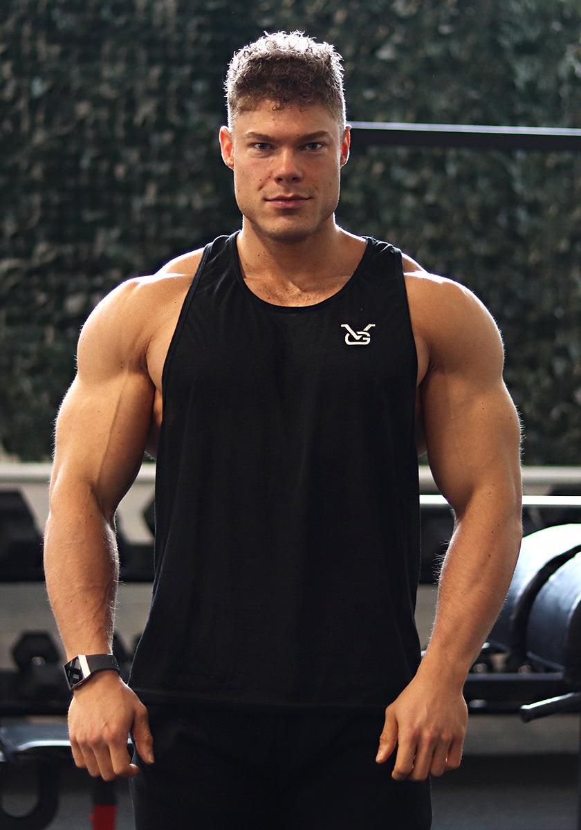Tank with Dropped Armhole - Black (Silver VG) - Vintage Genetics