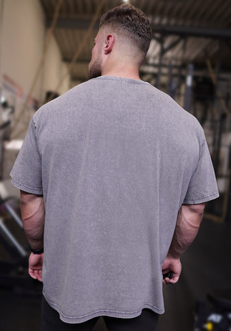 Vintage Oversized Gym Shirt - Washed Grey (Stay Golden) - Vintage Genetics