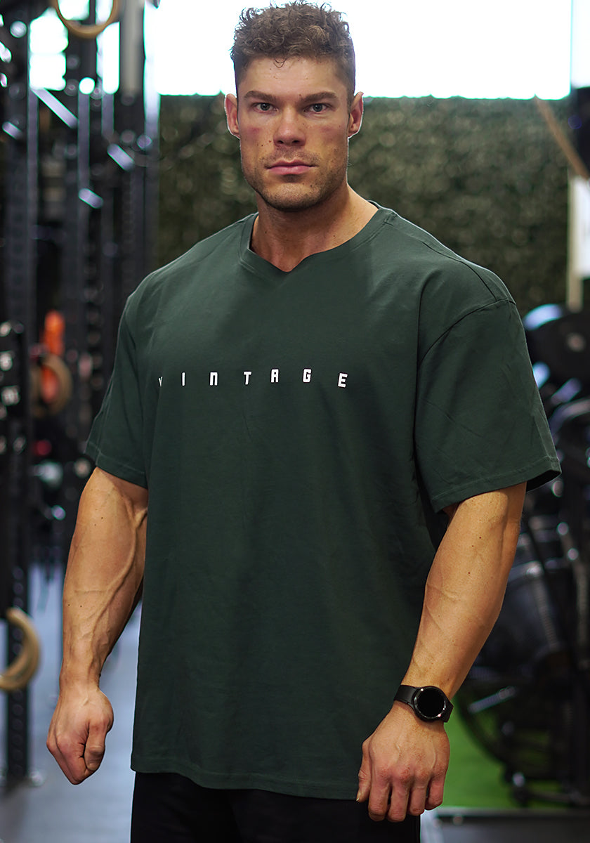Vintage Oversized Gym Shirt - Emerald Green - Vintage Genetics